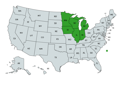 Delivery range map